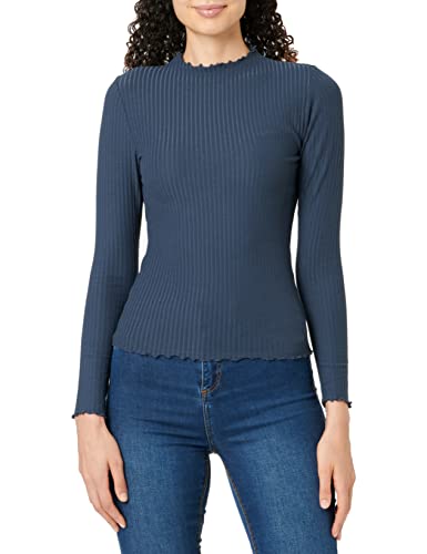 Only Onlemma L/S Noos Jrs-Maglietta a Collo Alto Maglia a Maniche Lunghe, Blue/Dettaglio: mélange, S Donna