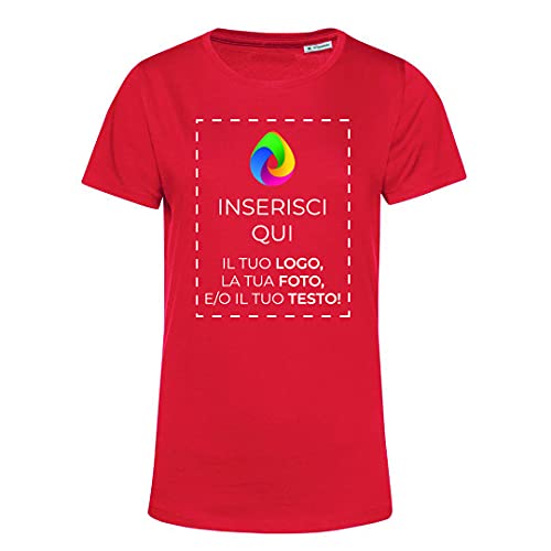 Teetaly Maglietta T-Shirt Donna con Stampa Personalizzata (Rosso, XXL)