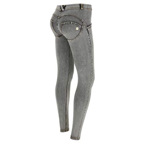 Freddy Pantalone WR.up® Superskinny Vita E Lunghezza Regular in Jersey Denim Chiaro, Denim Grigio, Extra Small