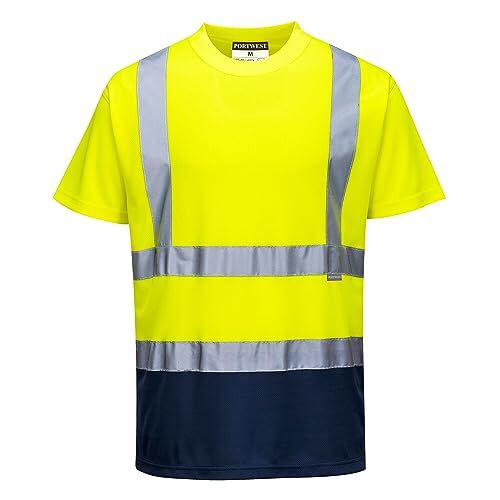 Portwest S378 T-Shirt Bicolore, Giallo/Navy, XXXL
