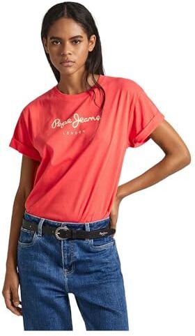 Pepe Jeans Helga, T-shirt Donna, Rosso (Crispy Red),M