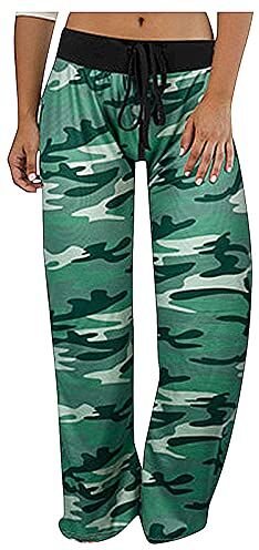 KEERADS Jeans Nero Cargo Comfy Yoga Print Pants Pants Pajama Palazzo Women's Lounge pantaloni Casual Pantaloni Jean Large Hip (Green-a, S)