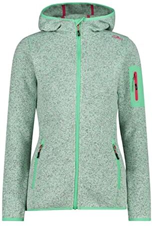 CMP Giacca in Knit-Tech da Donna con Cappuccio Fisso, Menta Mel-Fragola, 40