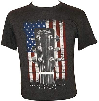 Martin & CO.  T-Shirt American Flag, Charcoal, Taglia M