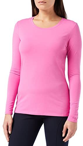 Amazon Essentials T-Shirt Girocollo a Maniche Lunghe con vestibilità Classica (Taglie Forti Disponibili) Donna, Rosa, S