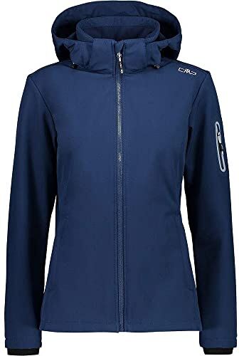 CMP Giacca In Softshell Da Donna Con Cappuccio Removibile, Blue, XXL