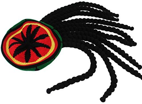 HOOLRZI Uomini Donne Novità Dreadlocks Parrucca Reggae Giamaicano Crochet Bea Skullies Berretti Donne Seta