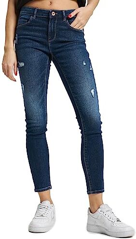 Only Onldaisy Reg Push Up SK Ank DEST DNM Box Jeans Elasticizzati, Blu Denim Scuro, 26W x 30L Donna