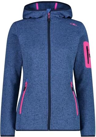 CMP Giacca in Knit-Tech da Donna con Cappuccio Fisso, Provenza-Blue, 42