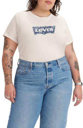 Levis Plus Size Perfect Tee, T-shirt Donna, Batwing Mara Floral Fill Egret, 2 X