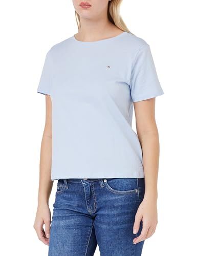 Tommy Jeans TJW SOFT JERSEY TEE, S/S Knit Tops Donna, Blu (Breezy Blue), L