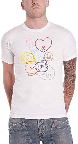 Bt21 T-Shirt # M Unisex White # Faces