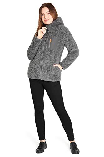 CityComfort Felpa Donna con Zip, Felpa Invernale in Pile Teddy (Grigio, L)