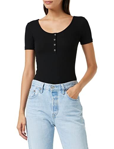 PIECES PCKITTE SS Top Noos BC T-Shirt, Nero, M Donna