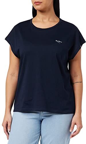 Pepe Jeans Bloom T-Shirt, Blu (Dulwich), S Donna