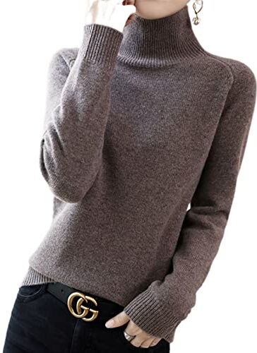 SUKORI Maglione Da Donna Maglione da donna in cashmere, maglione a maniche lunghe, casual, morbido e caldo (Color : Grey, Size : XX-Large)