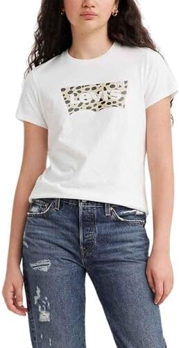 Levis The Perfect Tee Maglietta, Bw Leopard Cloud Dancer, L Donna