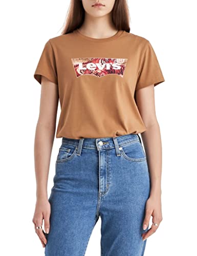 Levis The Perfect Tee Maglietta, Batwing Tiger Foxtrot Brown, XS Donna