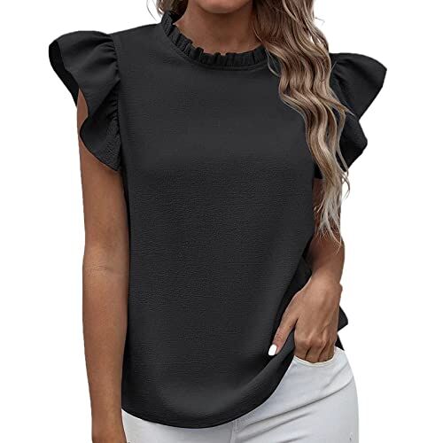 HUPAYFI Maglietta-riscaldante-Magliette-Pullover Donna Manica Corta Dolcevita Maglietta Elegante Top a Collo T-Shirt Casual Maglia Magliette Pullover Slim Fit Morbida Maglietta 50 Anni Donna XL 7.99