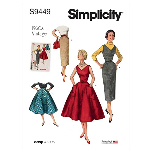 Simplicity Sewing Pattern S9449 Cartamodello per vestito, maglione e gonne da donna
