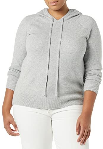 Amazon Essentials Maglione Pullover con Cappuccio Morbido al Tatto Donna, Grigio Puntinato, L