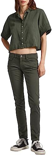 Pepe Jeans Soho, Pantaloni Donna, Verde (Olive), 26W / 32L