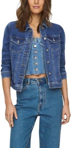 Only Onlwonder Life DNM Giacca, Blu Medio (Denim Blu Medio), M Donna