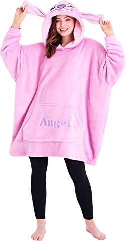 Disney Felpa Donna Ragazza Felpa Coperta Oversize Pile Taglia Unica Stitch (Rosa/Angel)