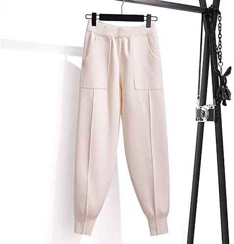 JIAHU 1Pc Pantaloni Autunno e Inverno Nuovo Casual Ravanello Pantaloni di Lana per le Donne Vita Alta Nove Pantaloni Tubo