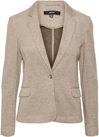 Vero Moda Vmjulia LS Blazer DNM Noos Corto, Visone Argentato. Dettagli: Melange, 44 Donna