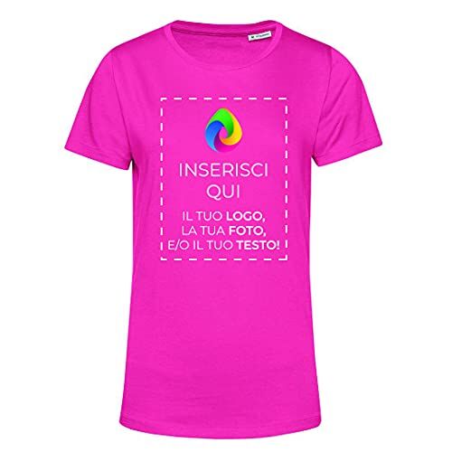 Teetaly Maglietta T-Shirt Donna con Stampa Personalizzata (Fucsia, L)