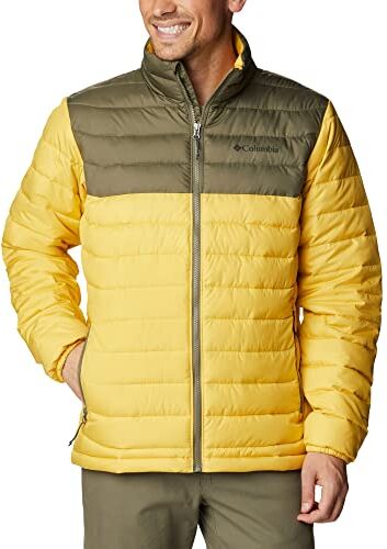 Columbia Powder Lite Jacket, Piumino Uomo, Golden Nugget, Stone Green, S