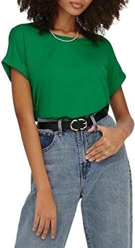 Only Onlmoster S/S O-Neck Top Noos Jrs T-Shirt, Jolly Green, S Donna