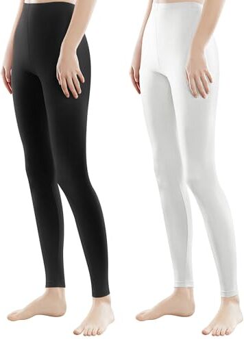 Libella Leggings Lunghi Colorati da Donna con Vita Alta Pantaloni Sportivi Fitness Slim Fit in Cotone 41082 Pezzi Nero Bianco L