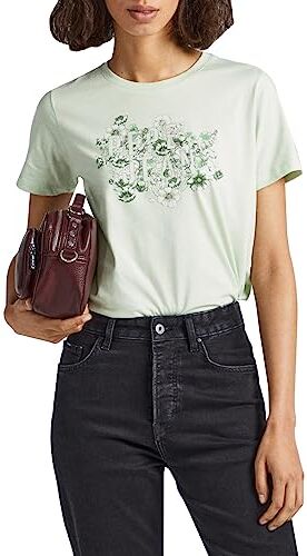 Pepe Jeans Alice, T-Shirt Donna, Verde (Bleach Green),M