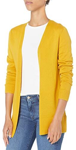 Amazon Essentials Cardigan Aperto sul Davanti Leggero (Taglie Forti Disponibili) Donna, Oro, L