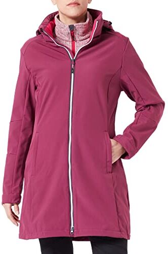 CMP Parka in softshell da donna con cappuccio removibile, Amaranto-Fucsia, 44