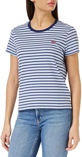 Levis Perfect Tee, Donna, Tea Stripe Brunnera Blue, XS