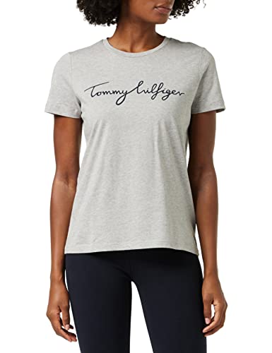 Tommy Hilfiger Heritage Crew Neck Graphic Tee  Maglietta, Grigio (Light Grey Htr), 3XL Donna