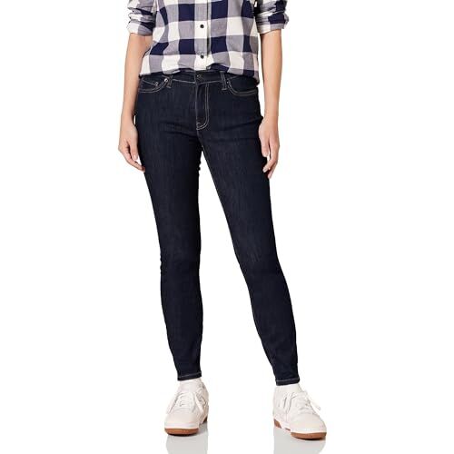 Amazon Essentials Jeans Skinny Donna, Nero Lavato, 44 Lungo