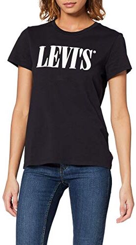 Levis The Perfect Tee Maglietta, Black (90's Serif Perfect T2 Caviar 0783), XXS Donna