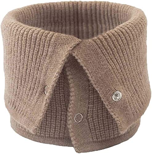 HEYONA Camicetta staccabile con colletto finto, collo alto con bottoni in maglia ( Color : Khaki )