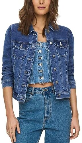 Only Onlwonder Life DNM Jacket Giacca, Media Blu Denim, L Donna