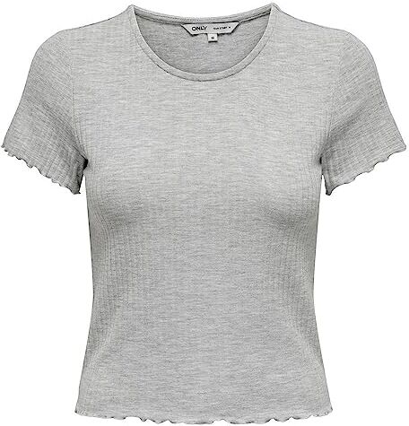 Only Onlemma S/S Short Top Noos Jrs T-Shirt, Chiaro Grigio Melange, M Donna