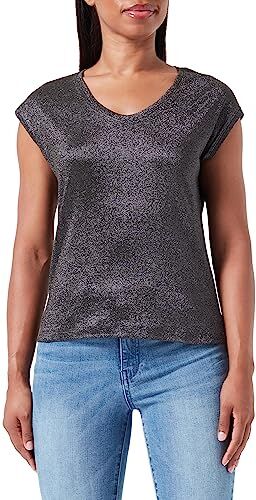 Only Onlsilvery S/S V Neck Lurex Top Jrs Noos, Maglietta Donna, Rosa/Dettagli: Tono In Lurex, M