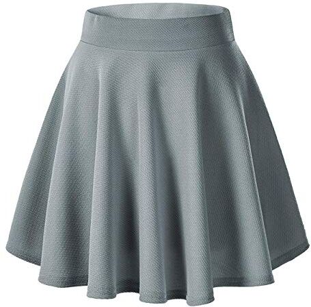 Urban GoCo Donna Moda Svasata Mini Gonna da Pattinatrice Versatile Elastica Solida Colore Gonna Grigio XS