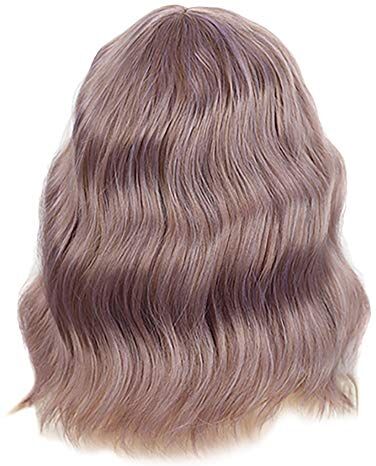 Obahdirry Perucci corti Wavy Cosplay da donna viola naturale sintetico viola con bang per ragazze