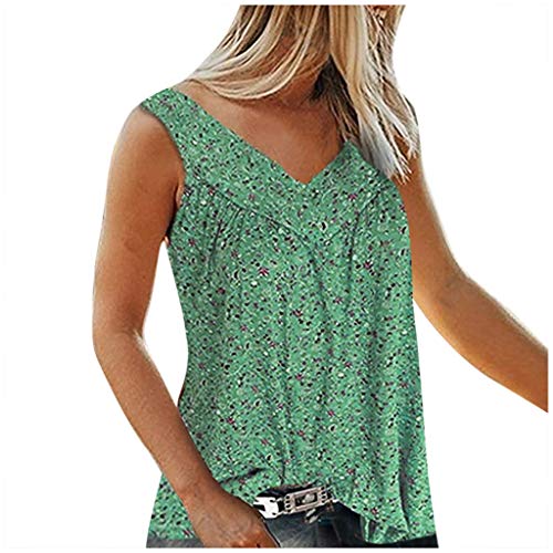 Generic Camicia da donna TopsV NeckPartyStylish T-Shirt da donna a maniche lunghe spessa (03C-Verde, M)