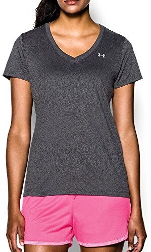 Under Armour , Tech Ssv, Maglietta A Maniche Corte, Donna, Grigio (Carbon Heather/Metallic Silver 090), XXL