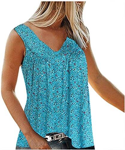 Generic Camicia da donna TopsV NeckPartyStylish T-Shirt da donna a maniche lunghe spessa (03A-Blue, M)